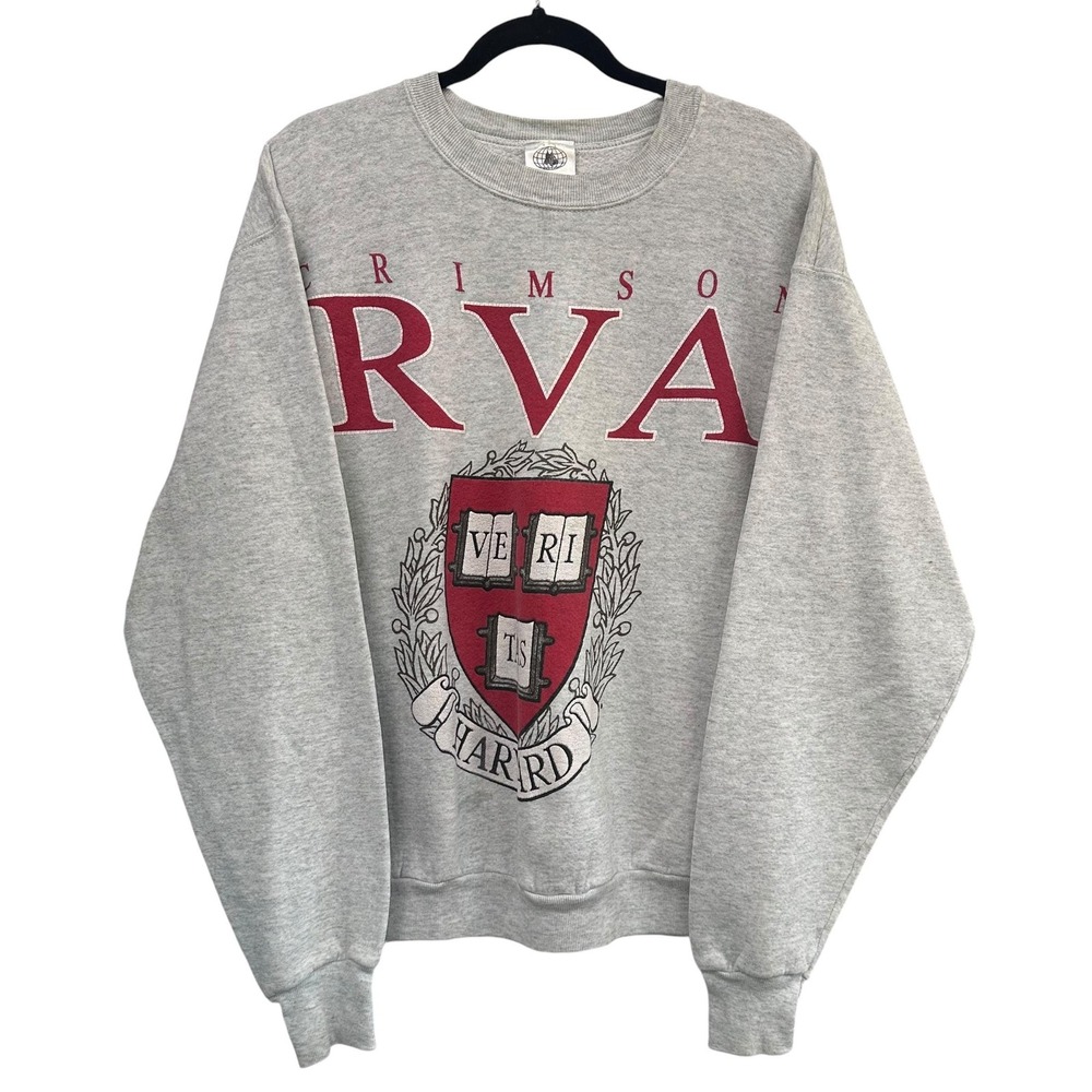 Vintage 90s Harvard University Crewneck Sweater Logo Spellout XL